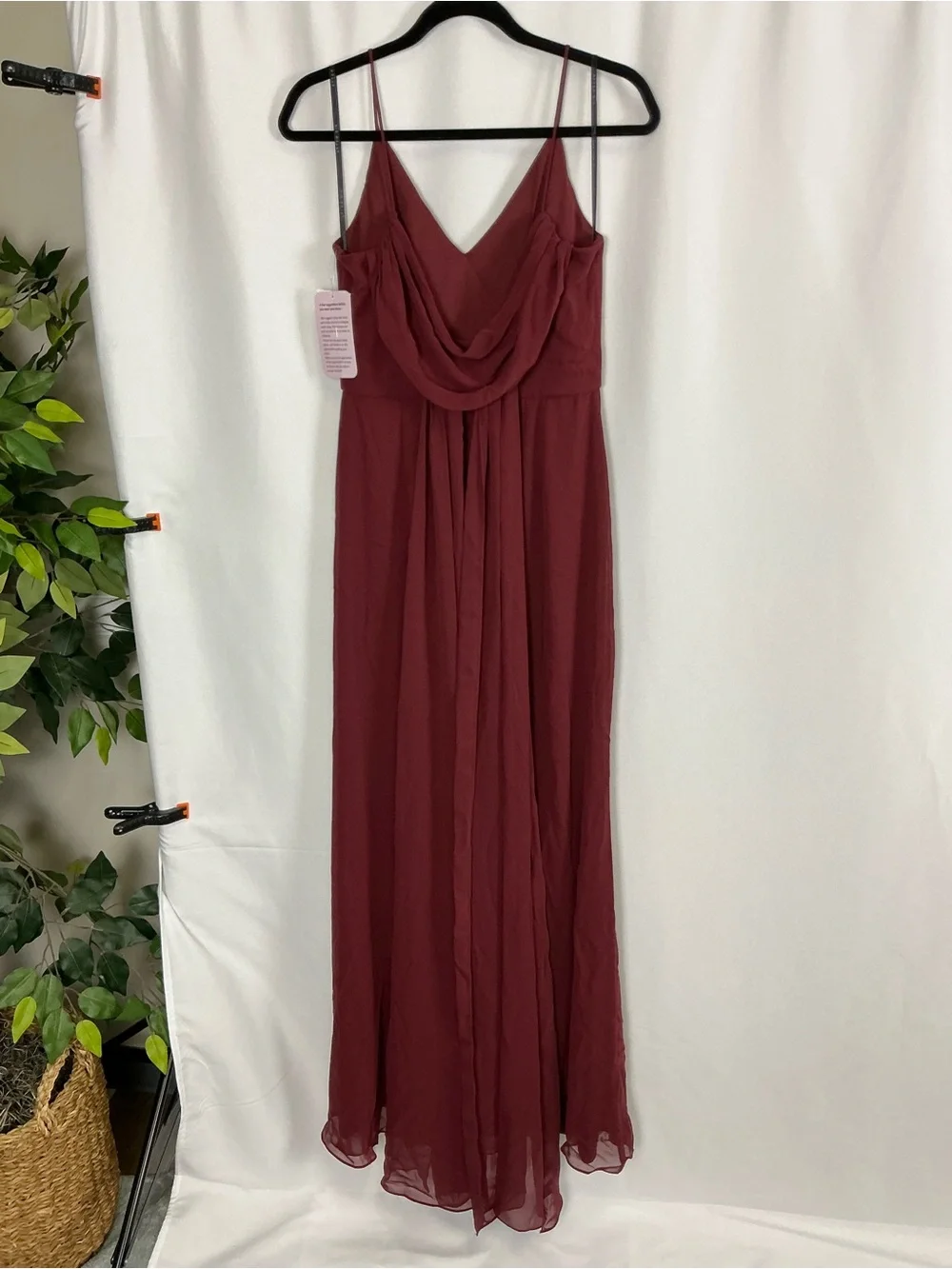 After Six Cabernet V-Neck Cowl-Back Chiffon Maxi Dress - Picture 6 of 9